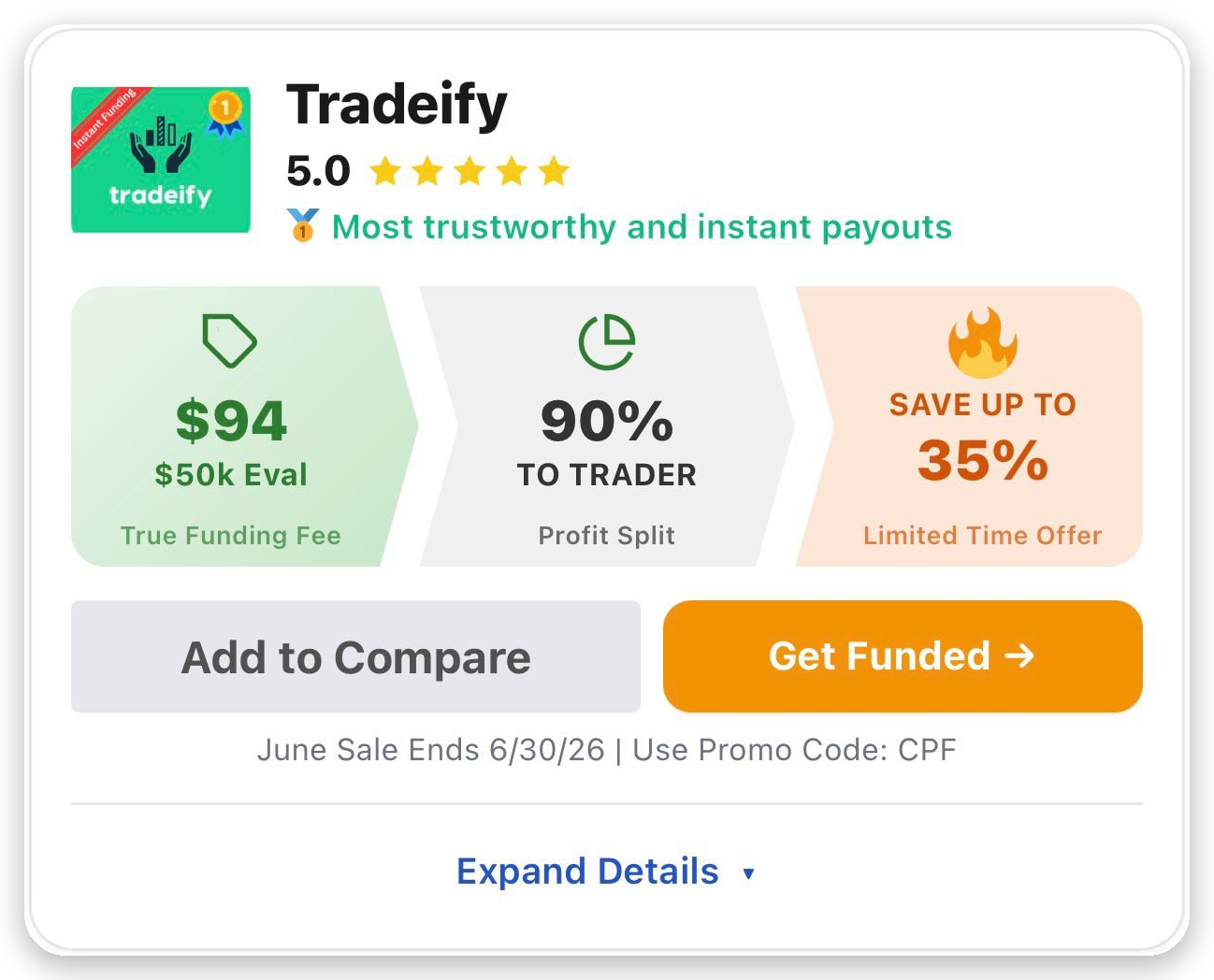 Tradeify card