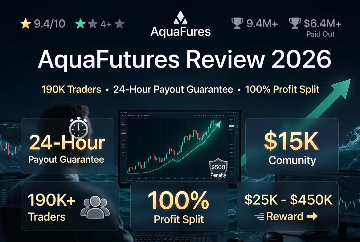 AquaFutures Review 2026: 190K Traders, 24-Hour Payout Guarantee & 100% Profit Split