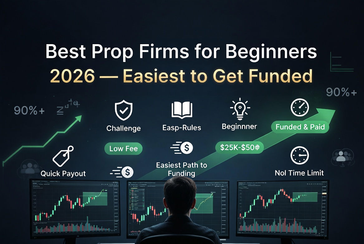 Best Prop Firms for Beginners 2026 — Easiest to Get Funded